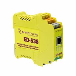 Brainboxes ED-538 trasmettitore di potenza Giallo (Brainboxes Ethernet to DIO 4 D ED-538)