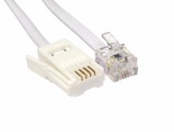 Cables Direct BT - RJ11 10m White (CDL 10m Crossover RJ11 [M]-BT [M])