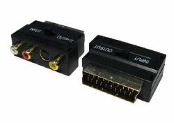 Cables Direct SCART Adaptor with Input/Output Switch (CDL Swit SCART -SVHS & 3 x RCA)