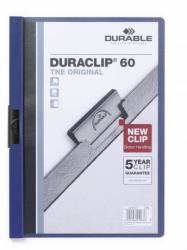 Durable Duraclip 60 cartellina con fermafoglio PVC Blu, Trasparente (Durable DURACLIP 60 A4 Folder Dark Blue [25])