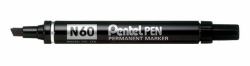 Pentel N 60 marcatore permanente Punta smussata Nero 12 pz (Pentel N60 Black Permanent Chisel Markers Pack of 12)