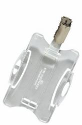 Durable 8118-19 PVC 25 pz (Durable Security Pass Plastic ID Card Holders with Clip PK25 Clear)