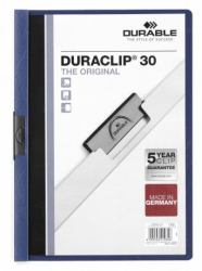 Durable Duraclip 30 cartellina con fermafoglio PVC Blu, Trasparente (Durable DURACLIP 30 A4 Folder Dark Blue [25])