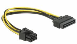 DeLOCK 82924 cavo di alimentazione interno 0,21 m (Power SATA 15-pin -6-pin PCI-E - 82924, 0.21 m, SATA, PCI-E, - Male, Male, Black, Yellow - Warranty: 12M)