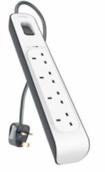 Belkin BSV400AF2M protezione da sovraccarico Bianco 4 presa[e] AC 2 m (BELKIN 4 OUTLET SURGE STRIP - - 2M)