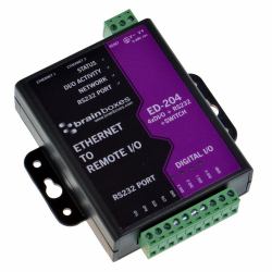 Brainboxes ED-204 Ethernet to 4 Digital IO and RS232 Serial Port with Ethernet Switch modulo I/O digitale e analogico (Brainboxes Ethernet to 4 DIO ED-204)