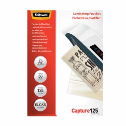 Fellowes 5309302 pellicola per plastificatrice 50 pz (Laminating Pouch A2 125MIC 50pk)