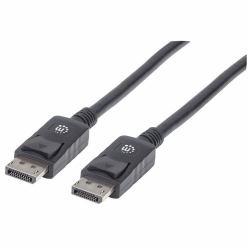 Manhattan DisplayPort 1.2 Cable, 4K@60hz, 2m, Male to Male, With Latches, Fully Shielded, Black, Lifetime Warranty, Equivalent to DISPL2M (DisplayPort 1.2 Cable, 4K@60hz, 2m, Male to Male, Equivale...