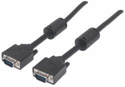 Manhattan 317733 cavo VGA 3 m VGA [D-Sub] Nero (SVGA Monitor Cable - Black - HD15 Male / HD15 Male with Ferrite Cores, 3 m [10 ft.], Black - Warranty: 120M)