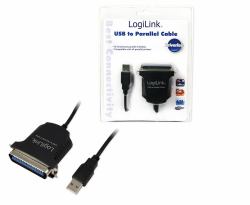 LogiLink AU0003C cavo parallelo Nero 1,5 m (USB 1.1 cable, USB-A/M to - Centronics 36/M, bidirect, - black, 1.8 m AU0003C - Warranty: 48M)