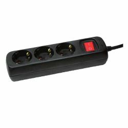 LogiLink LPS206B 3AC outlet[s] 1.4m Nero prolunghe e multiple (Outlet Strip, 3 safety - sockets, w/ switch, 1.5m, - black - Warranty: 12M)