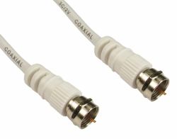 Cables Direct Coaxial F 0.5m cavo coassiale 0,5 m Bianco (CDL 0.5m F Connectors - White)