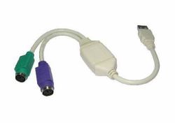 Cables Direct CDLSB-902 cavo PS/2 2x 6-p Mini-DIN USB A Bianco (CDL USB to PS/2 Adapter)