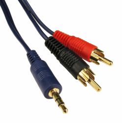 Cables Direct 3.5mm - 2xRCA, 20m cavo audio Blu (CDL 20m 3.5mm Stereo -2XRCA)