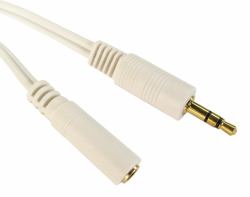 Cables Direct 3.5 mm - 3.5 mm M/F 5m cavo audio 3.5mm Bianco (CDL 5m 3.5mm Stereo Ext - White)