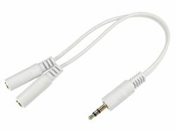 Cables Direct 3-M2FGWHT splitter audio Bianco (CDL 0.2m 3.5mm Stereo Split-White)