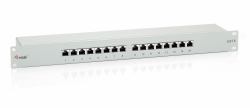 Equip 326316 pezzo di pannello 1U (PatchPanel Cat.6 16 Port equip - 16-Port Cat.6 Shielded Patch - Panel, Light Grey, RJ-45, Gold, Cat6, Gray, Rack mounting, 1U - Warranty: 12M)
