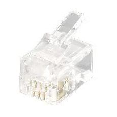 Equip 121111 cavo di collegamento RJ-11 [4P4C] Trasparente (Equip 121111 Modular Plug RJ11 4P4C; [6u"] Unshielded for Flat Cable; set of 100pcs. [2Years warranty])