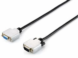 Equip 118850 cavo VGA 1,8 m VGA [D-Sub] Nero, Argento (Hd15 Vga Extension Cable, 1.8M - Warranty: 12M)