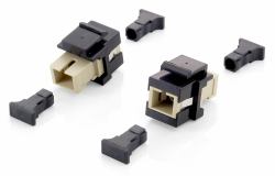 Equip 125572 adattatore di fibra ottica SC 8 pz Beige, Nero (Fiber Optic Keystone Adapter, - Sc Simplex - Warranty: 12M)