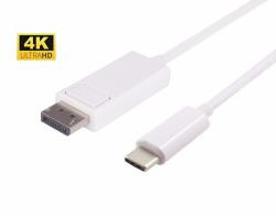 Microconnect USB3.1CDPBW1 adattatore grafico USB 4096 x 2160 Pixel Bianco (USB-C Displayport cable 1m - USB-C to Displayport cable - 3840*2160@60Hz - Warranty: 300M)