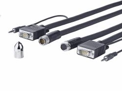 Vivolink PROVGASCW10 cavo VGA 10 m VGA [D-Sub] + 3.5mm Nero (Pro VGA + Audio Cross Wall 10M - . - Warranty: 1188M)