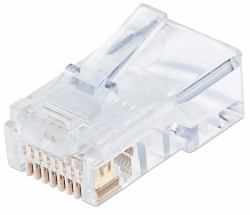 Intellinet 790512 cavo di collegamento RJ45 Trasparente (RJ45 Modular Plugs Pro Line, - Cat5e, UTP, 3-prong, for - solid wire, 50 Âµ gold-plated contacts, 100 pack RJ45 Modular Plugs Pro Line, - ...