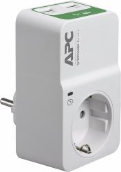 APC PM1WU2-GR protezione da sovraccarico Bianco 1 presa[e] AC 230 V (Essential SurgeArrest 1 - Outlet 230V 2 Port USB - Charger - Warranty: 12M)