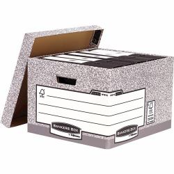 Fellowes 181201 scatola per la conservazione di documenti Cartone Grigio (System Large Heavy Duty R-Kive Box [FSC] Pack of 10 380x287x430mm)