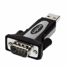 LogiLink AU0034 adattatore per inversione del genere dei cavi USB RS232 (USB 2.0 adapter, USB-A/M to - DB9 [RS232]/M, black/grey - AU0034, USB, RS232, Male - Warranty: 12M)