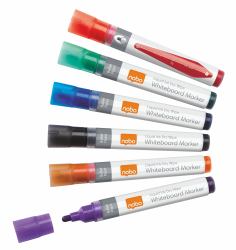 Nobo Pennarelli cancellabili a secco Liquid Ink assortiti [6] (Nobo 1901419 Liquid Ink Drywipe Markers Pack of 6)