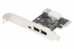 Digitus PCI Express Card, Firewire 1394a [3+1 ports] (PCIE CARD FIREWIRE 1394A 3 PORT - 1X EXT 1394MINI 2X EXT 1394A I)