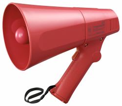 TOA ER-520S Esterno 10W Rosso megafono (ER-520S Handheld Megaphone, 6W, with Siren, Red, Range 250m)