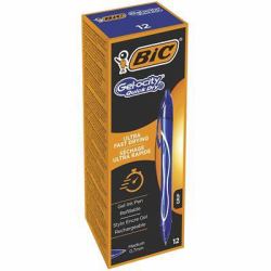 BIC Gel-ocity Quick Dry Blu Penna a sfera retrattile a clip Medio 12 pz (Bic Pack of 12 Gel-ocity Quick Dry Gel Retractable Rollerball Pen Blue)