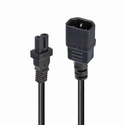 Lindy 30311 cavo di alimentazione Nero 1 m Accoppiatore C14 Accoppiatore C7 (1m IEC Extension Cable IEC - C14 to IEC C7)