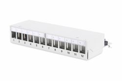 Digitus Desktop Modular Patch Panel, shielded, 12-port (MODULAR PATCH PANEL SHIELDED - DESKTOP 12-PORT COLOR GREY)