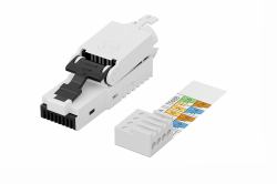 Digitus CAT 6A connector for field assembly, unshielded, AWG 27/7 to 22/1, solid and stranded wire (CAT 6A FIELD PLUG UNSHIELDED - AWG 27/7 TO 22/1 SOLID/STRANDED)