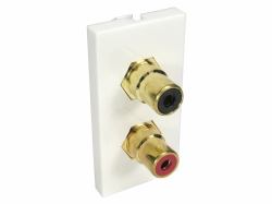 Cables Direct AV-MOD2RCA presa energia 2 x RCA Bianco (CDL 2x RCA Euromod - Coupler Type)