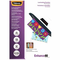Fellowes 5302202 pellicola per plastificatrice A4 100 pz (Adh Back Lamin Pouch A4 80mic 100pk)