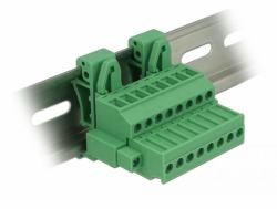 DeLOCK 65940 morsettiera Verde (Terminalblock Set fÃ¼r Hutschienen 8 Pin mit Schraubverriegelung)