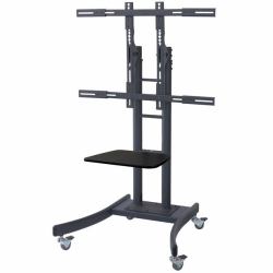 Value 17.99.1165 signage display mount 2,54 m [100"] Nero (LCD/TV-ROLLSTAENDER.BIS 125KG - 125KG)