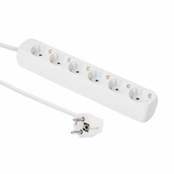 Microconnect GRU00615W power extension 1.5 m 6 AC outlet[s] White (6-way Schuko power Socket 1.5m - without On/Off switch, White - with child proof / earth clips, 230V 16A - Warranty: 300M)