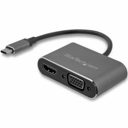 StarTech.com Adattatore USB-C a VGA + HDMI 2 in 1 - 4K 30Hz - Grigio Siderale (USB C MULTIPORT VIDEO ADAPTER - DONGLE TYPE-C VGA HDMI CONVERTER)