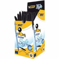 BIC Cristal Soft Nero Penna a sfera Medio 50 pz (BIC Cristal Soft Ball Pen Black Medium Pack of 50)