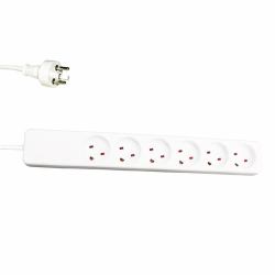 Garbot 24155124-3EE prolunghe e multiple 3 m 6 presa[e] AC Interno Bianco (Plast Power Strip 6-way EDB - Outlet, 3m White - Warranty: 12M)