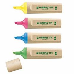 Edding EcoLine 24 evidenziatore 4 pz Punta sottile/smussata Blu, Verde, Rosa, Giallo (e-24/4 S EcoLine Highlighter Set [4])