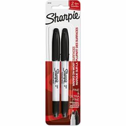 Sharpie 1985878 marcatore permanente Nero 2 pz (Sharpie 1985878 Ultra Fine Black Ink 2 Marker Pens Pack of 12)