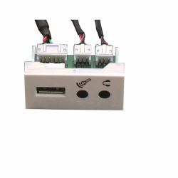 Garbot FA-2420-USB-MIC-PHJ-F/F-PH-20 presa energia Bianco (F22 USB2.0+2x Mini Jack - Module. 20cm. White - Warranty: 12M)