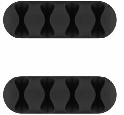 Microconnect CABLEMANA-16 organizer per cavi Pavimento Supporto per cavo Nero 2 pz (Cable holders 4 slot - 2pcs Black, 3M adhesive. - Organise your cables in the office or at home - Warranty: 300M)