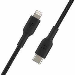 Belkin CAA004BT1MBK lightning cable 1 m Black (LIGHTNING TO USBC BRAIDED 1M BLACK)